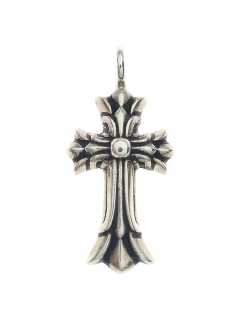 Chrome Hearts Dbl Ch Crs Double Ch Cross Charm Pendant Top Silver